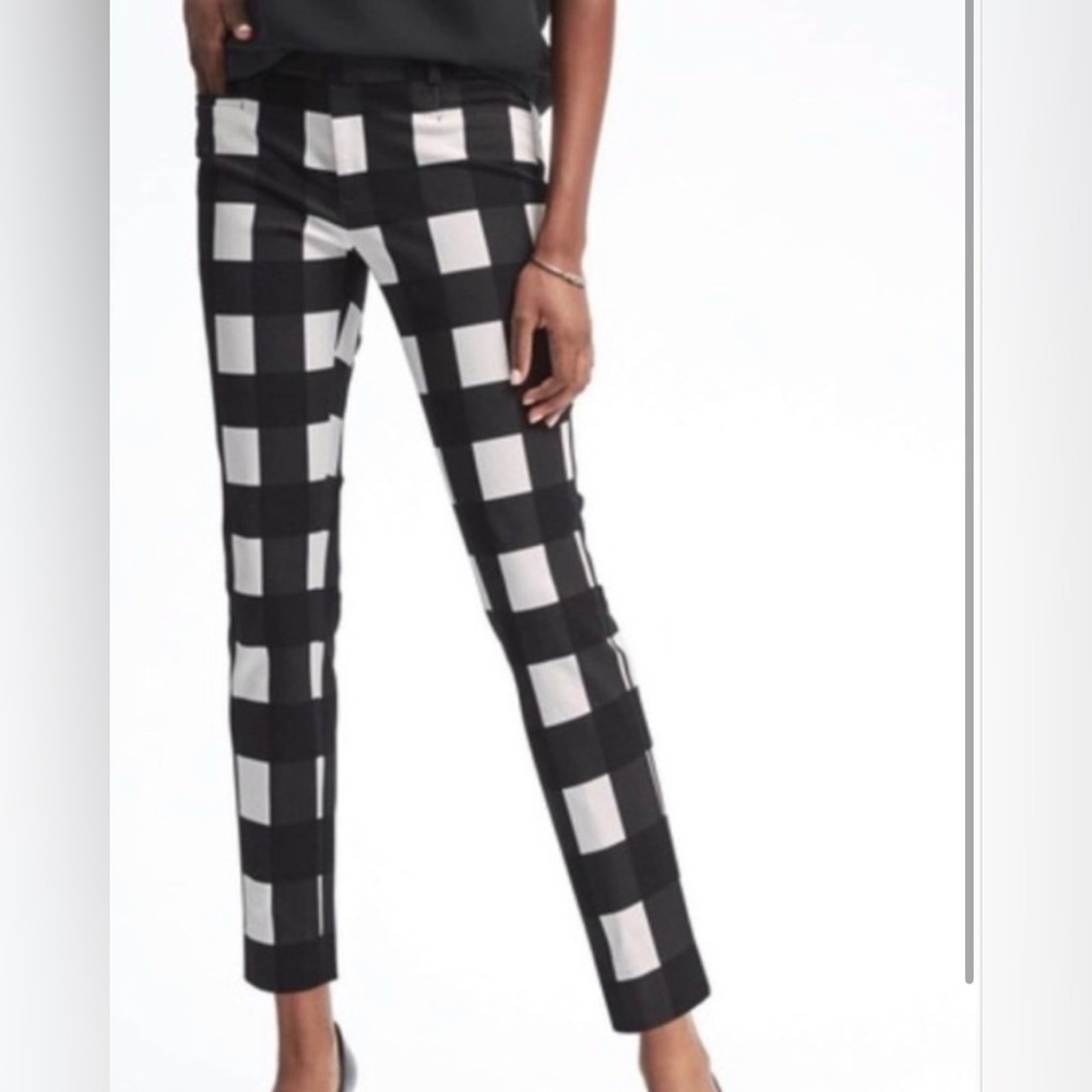 Banana Republic Checkered Black and White Women's Pants